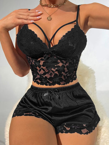 Compleu pijamale SHEIN, negru