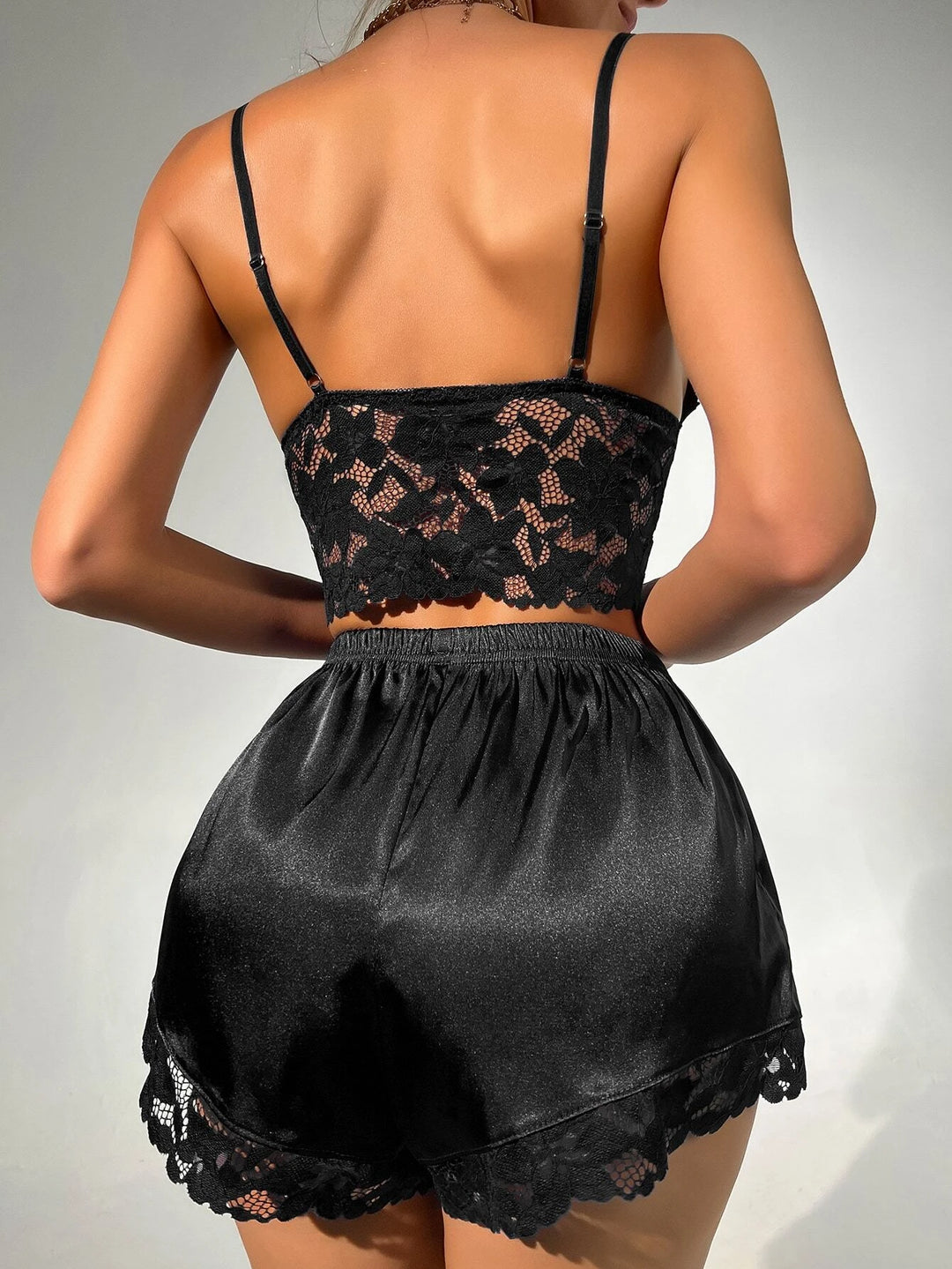 Compleu pijamale SHEIN, negru