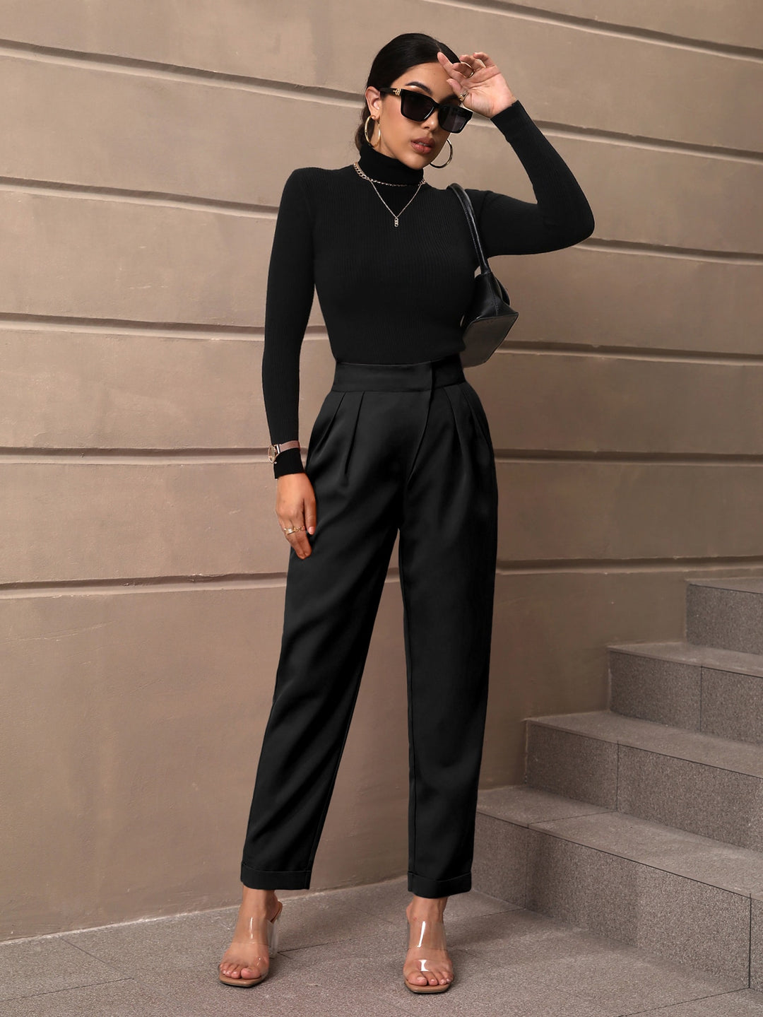 Pantaloni SHEIN, negru