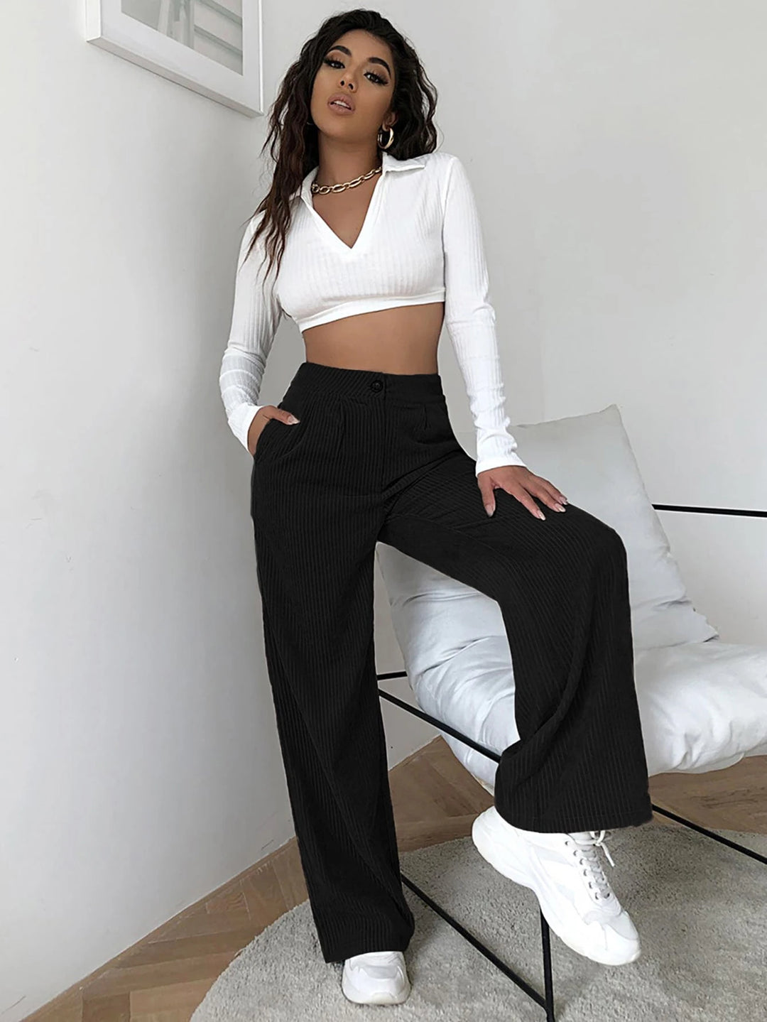 Pantaloni SHEIN, negru