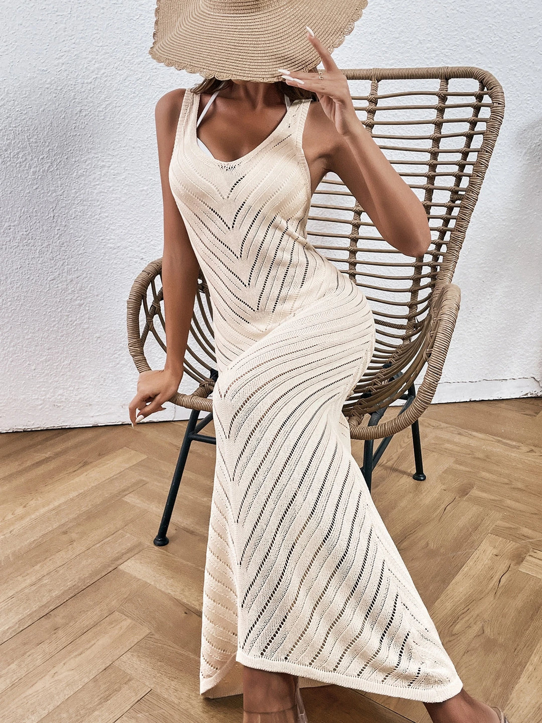 Rochie de plajă SHEIN, crem