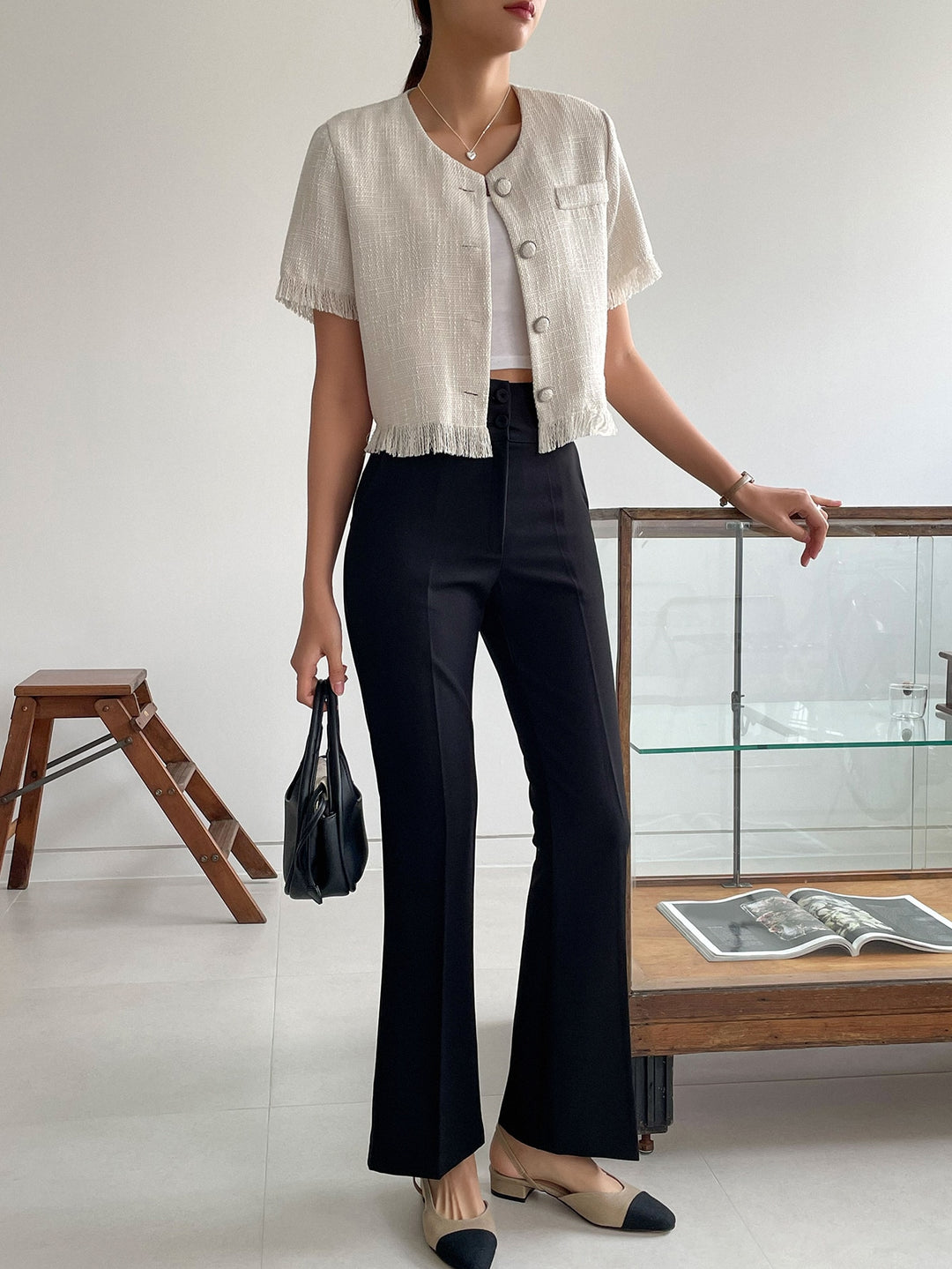 Camasa crop SHEIN, bej