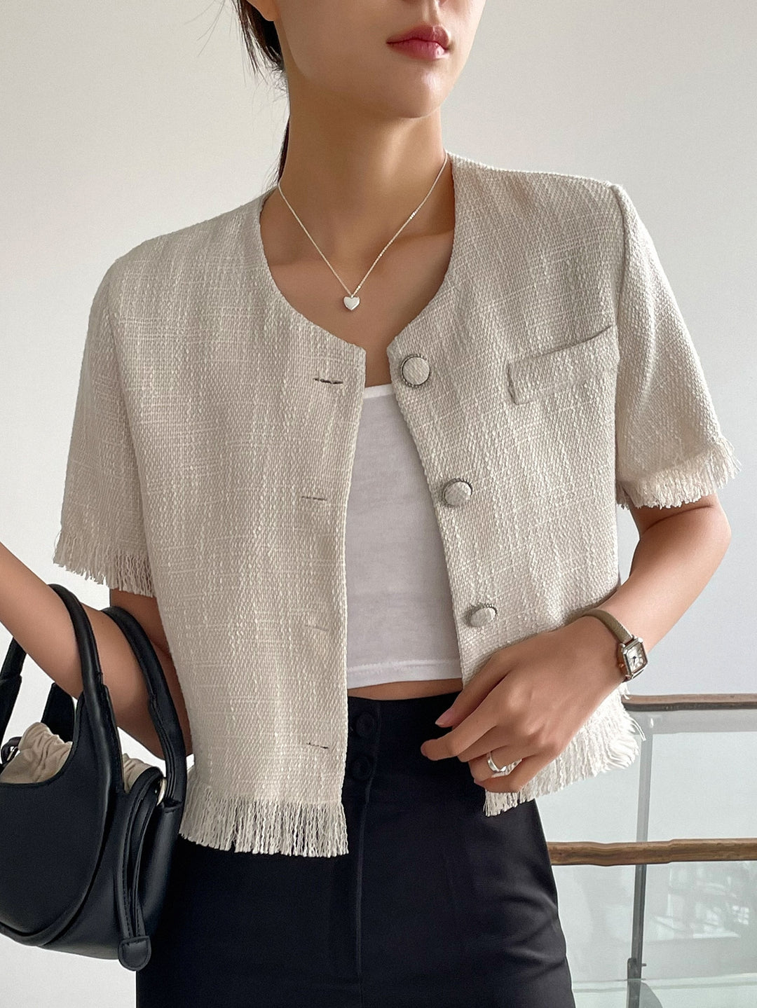 Camasa crop SHEIN, bej
