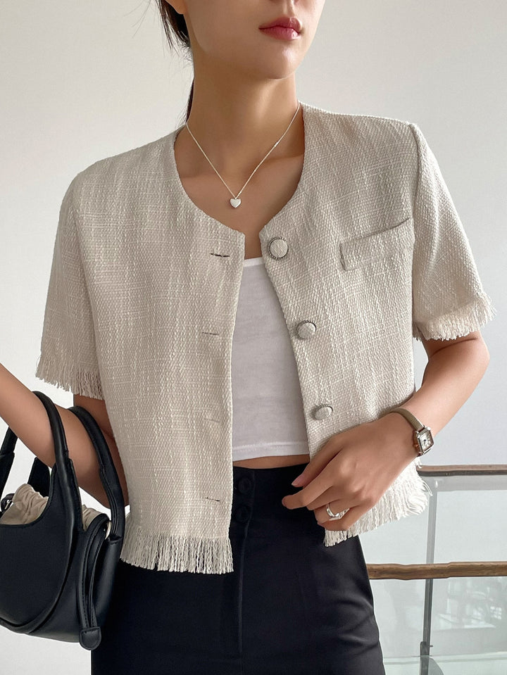 Camasa crop SHEIN, bej