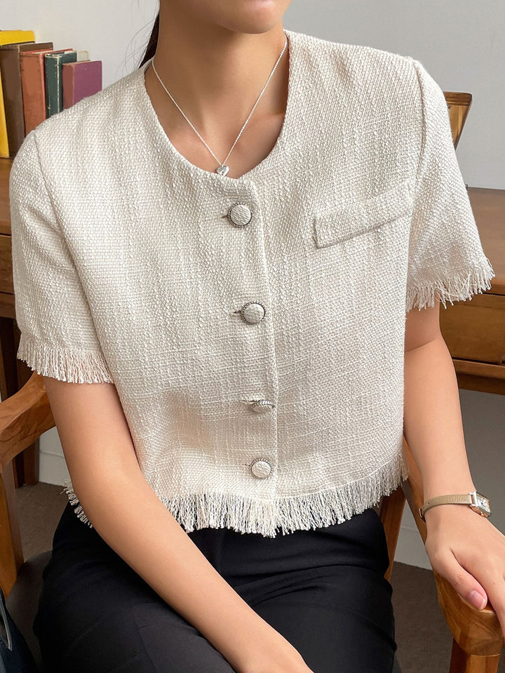 Camasa crop SHEIN, bej