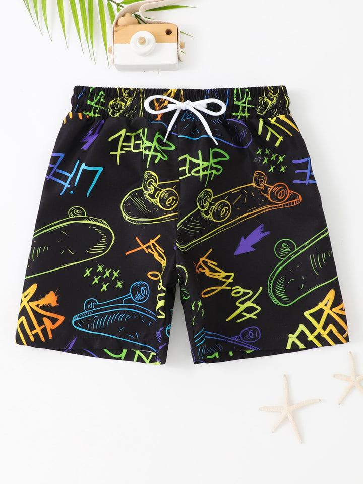 Short de baie SHEIN, negru
