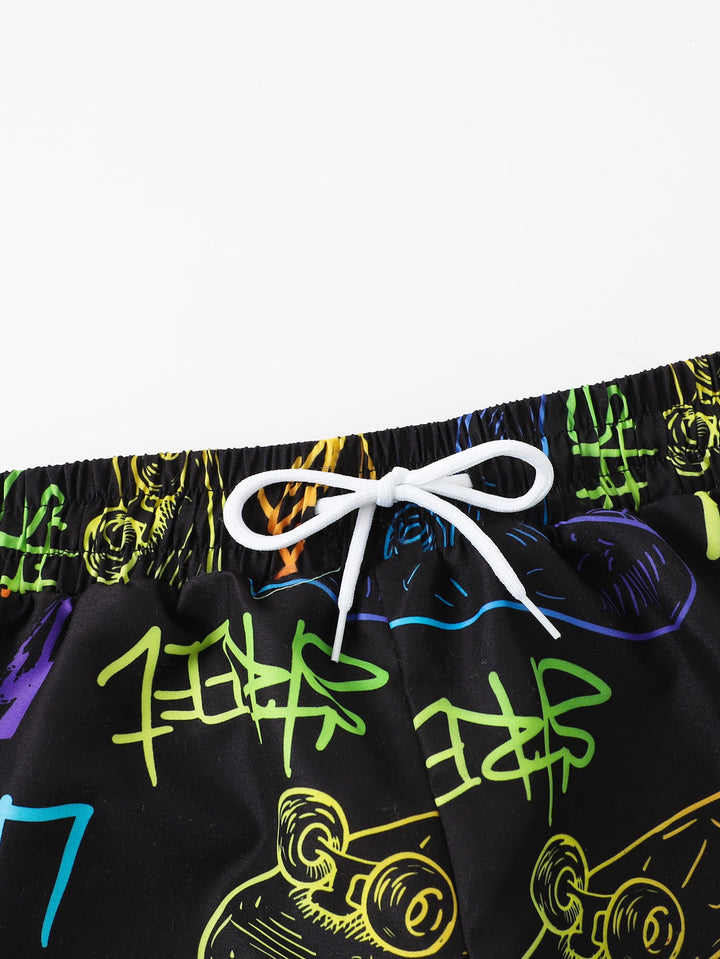 Short de baie SHEIN, negru