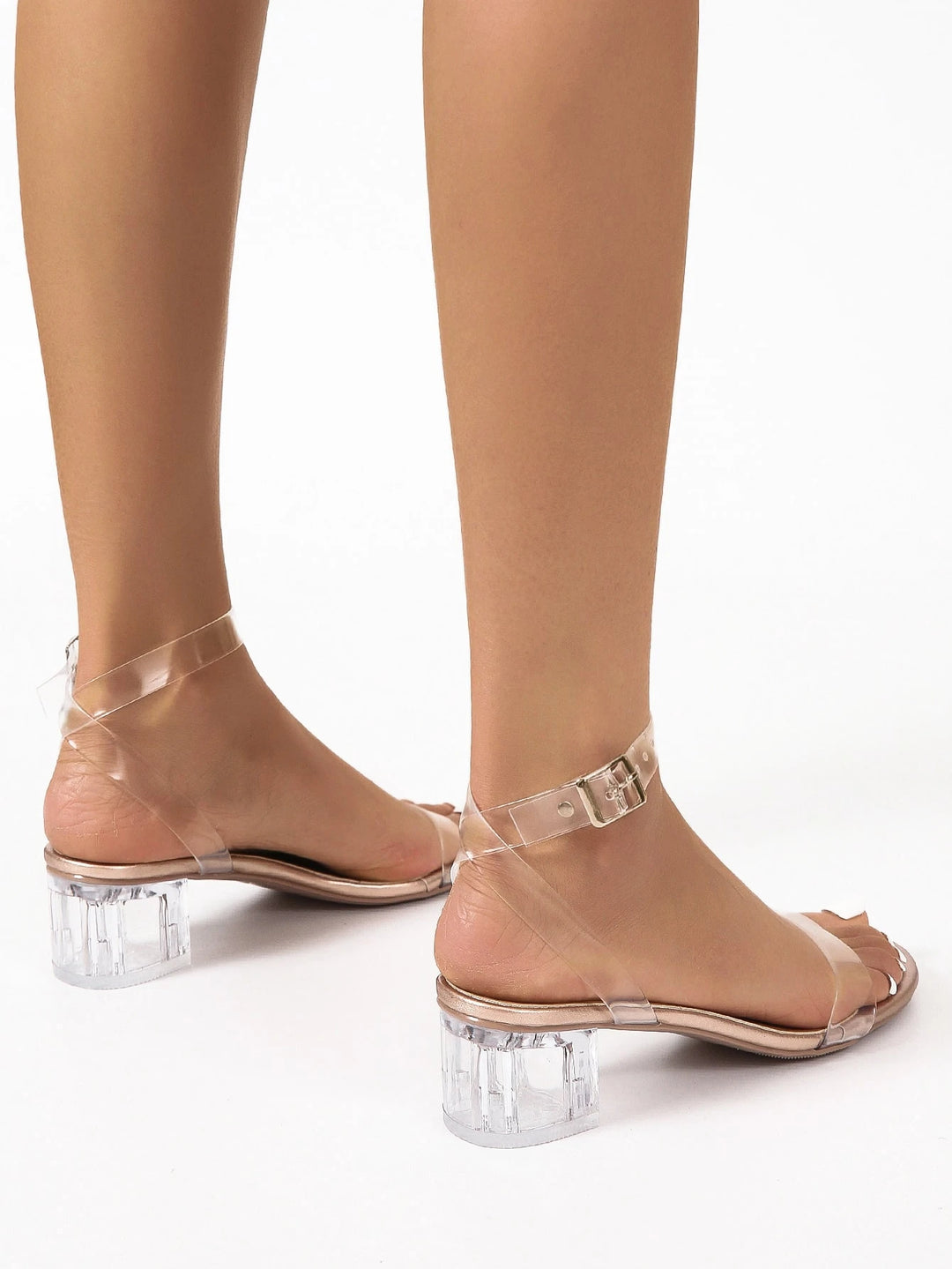 Sandale cu toc SHEIN, transparent
