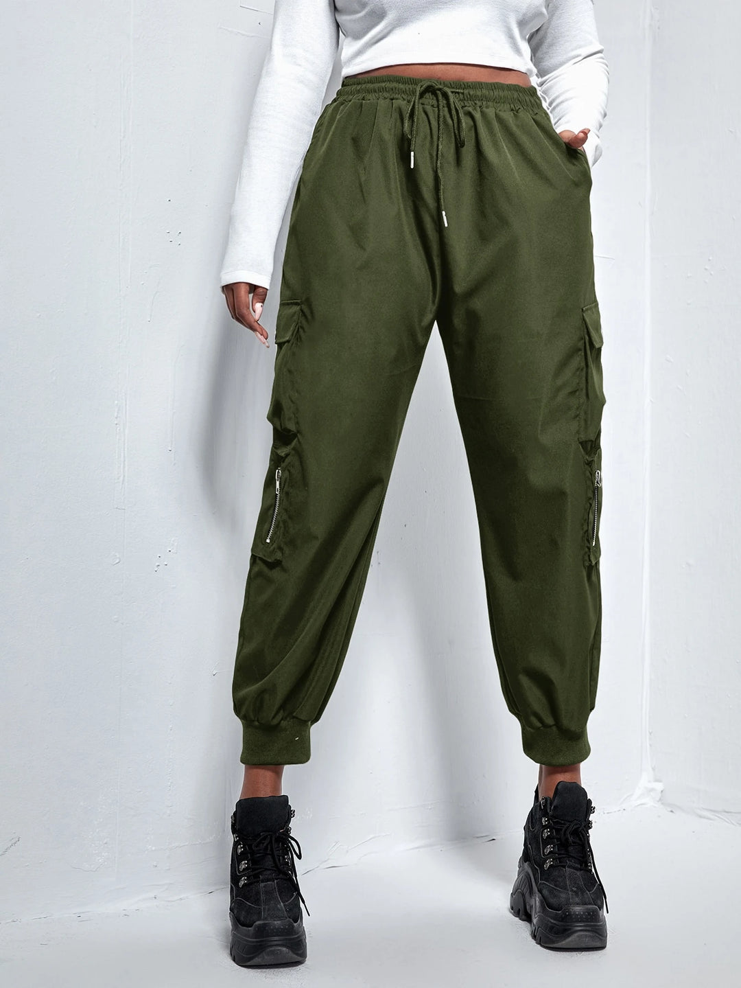 Pantaloni SHEIN, verde