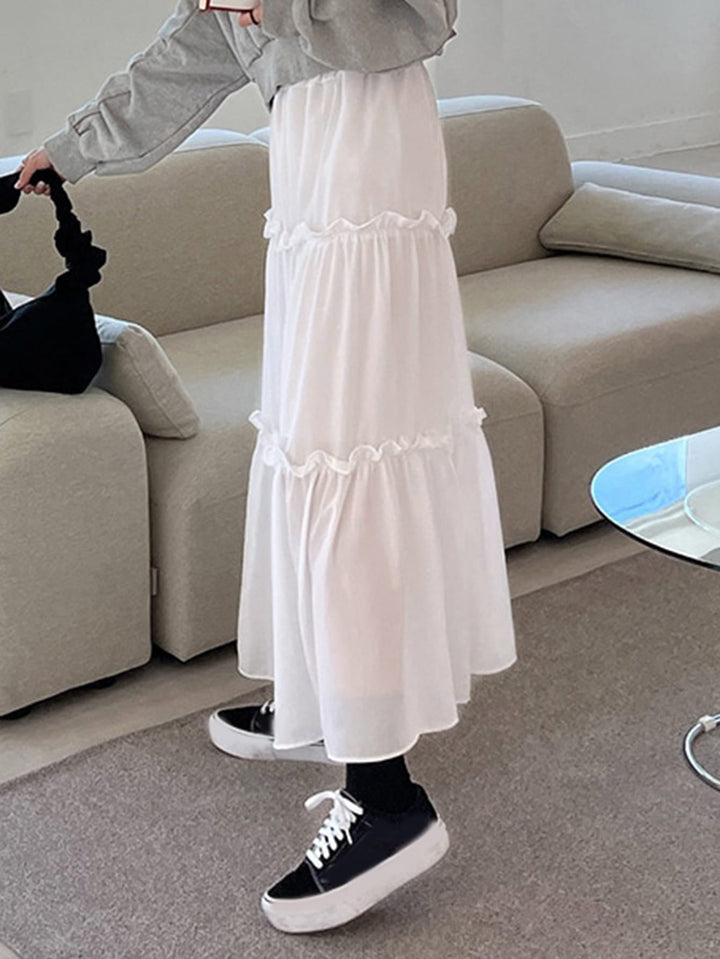 SHEIN maxiszoknya, fehér