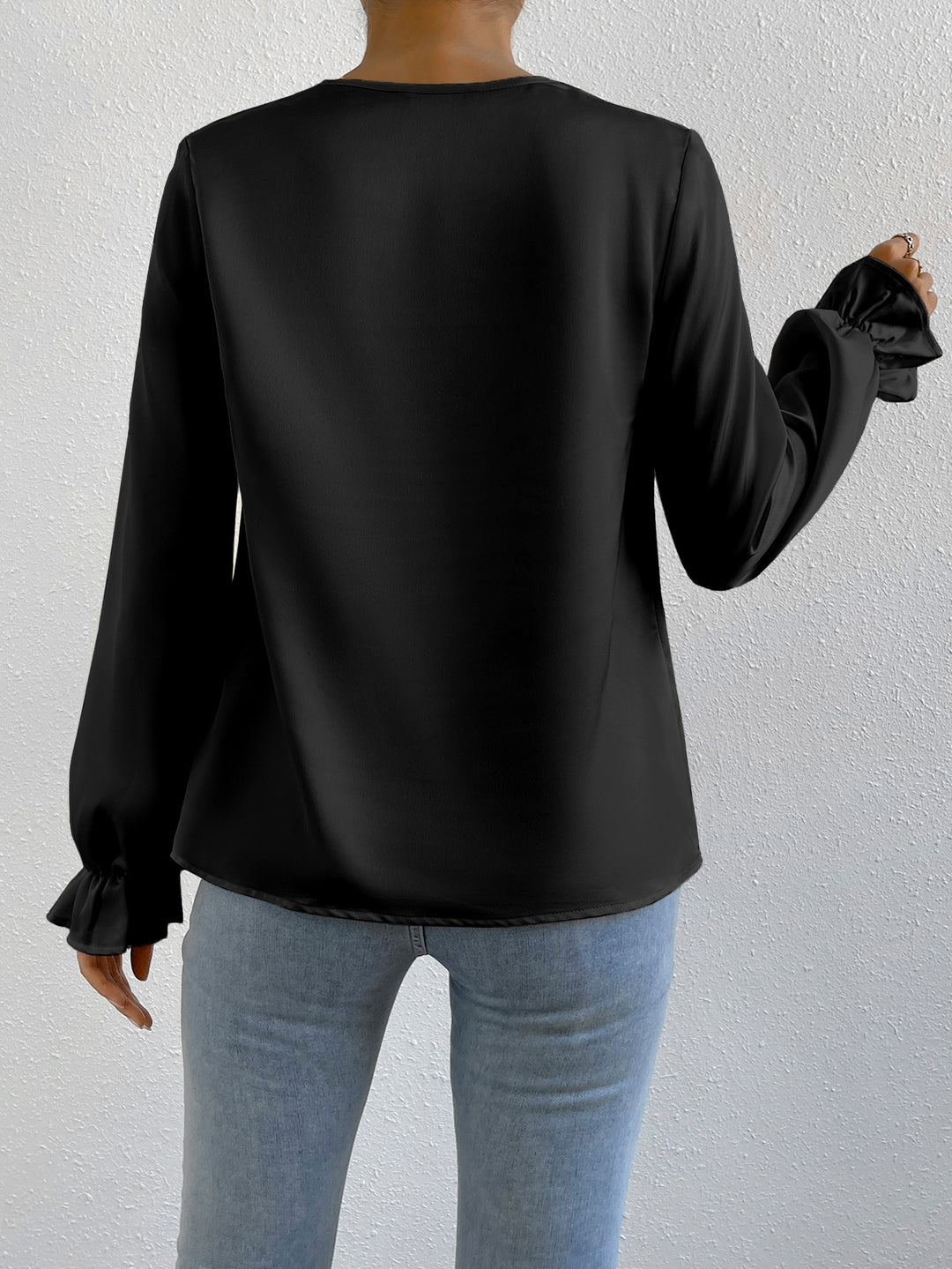 Bluza satinată SHEIN, negru