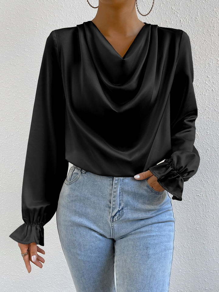 Bluza satinată SHEIN, negru