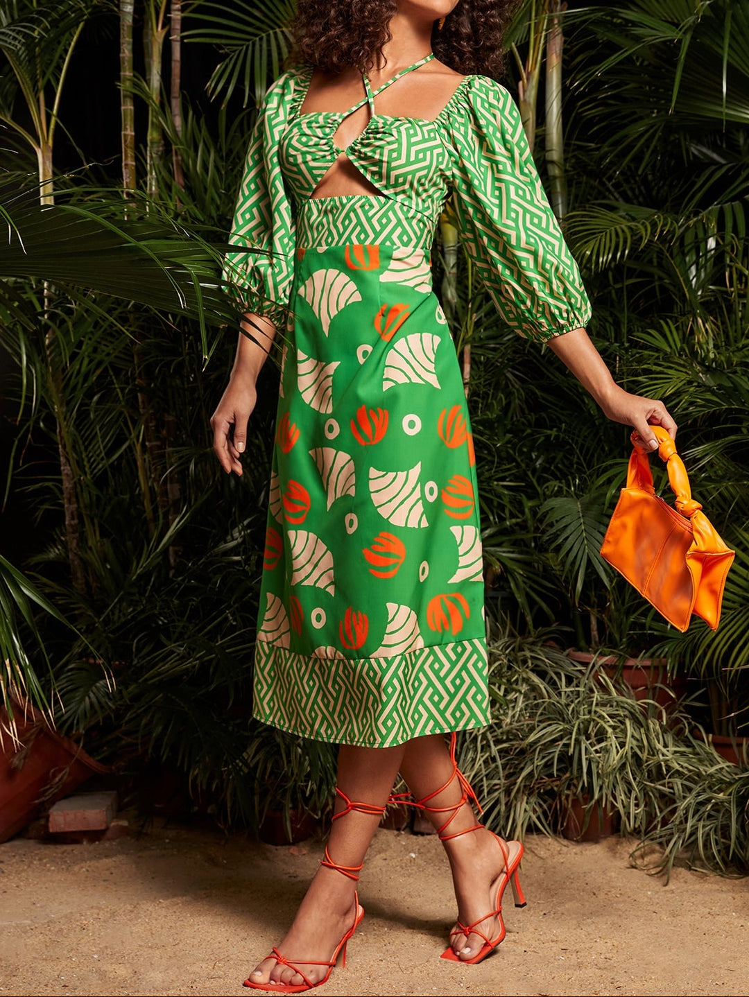 SHEIN maxi dress, mixed colours