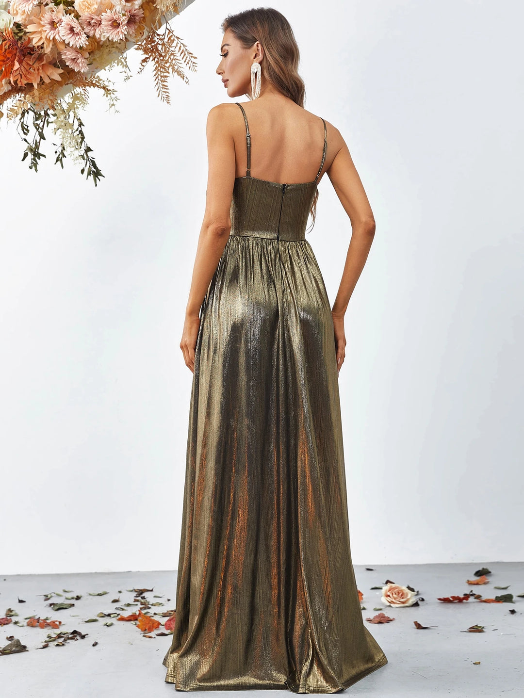 Rochie maxi SHEIN, auriu