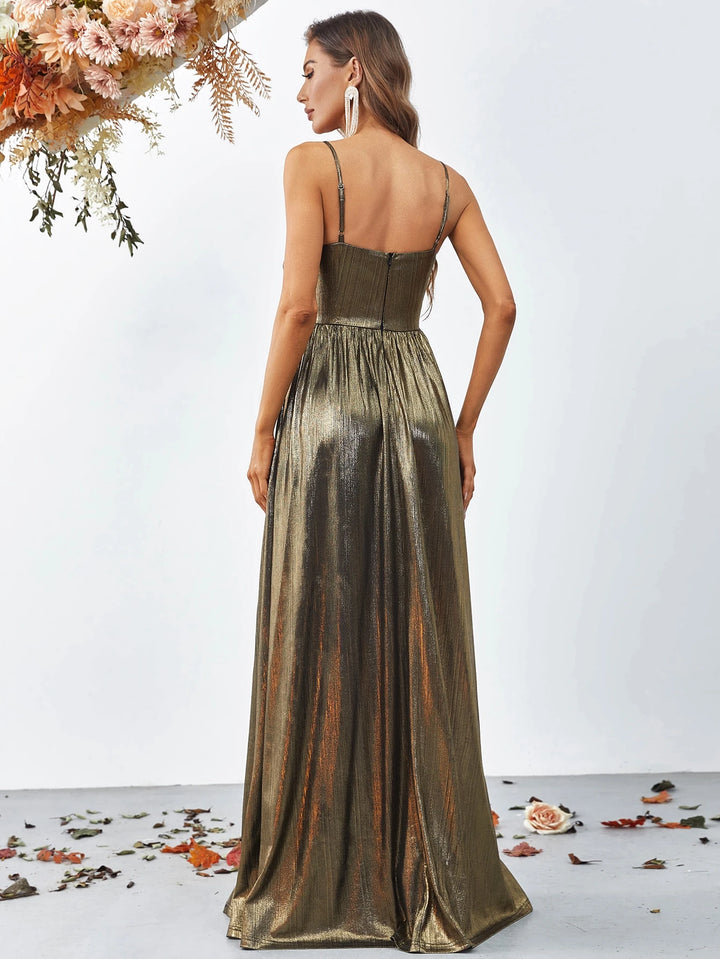 Rochie maxi SHEIN, auriu