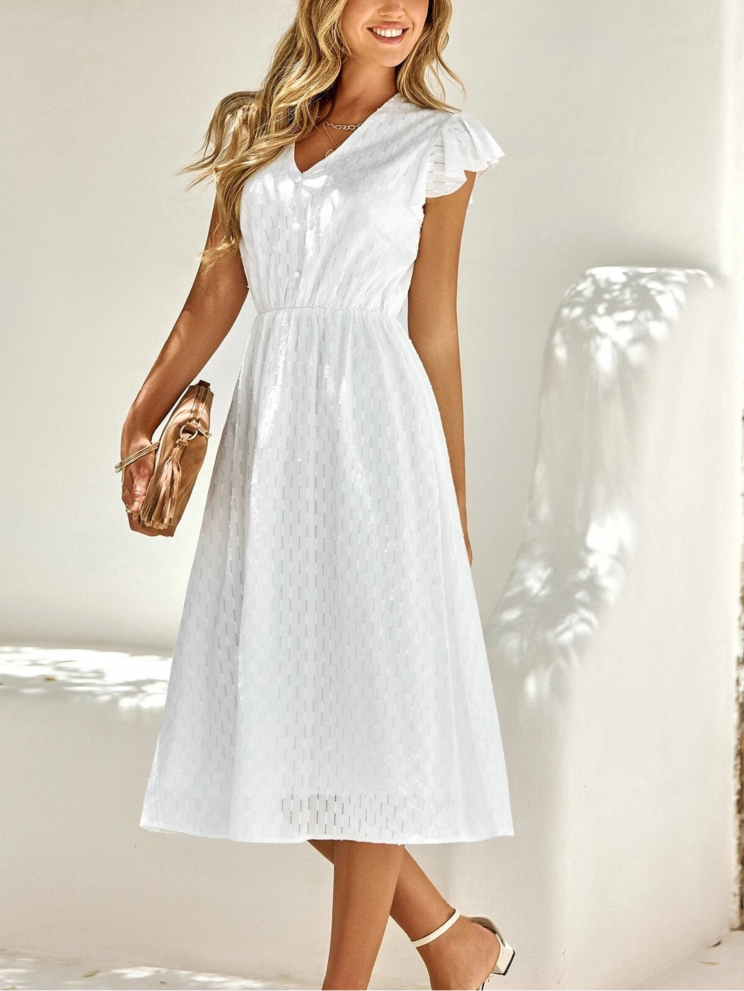 Rochie maxi SHEIN, alb