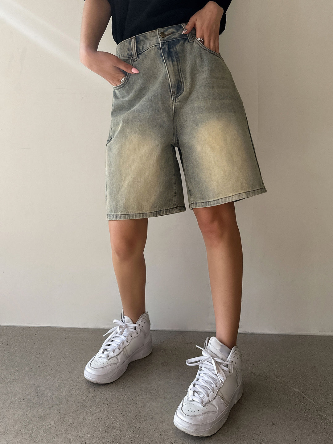Pantaloni scurți SHEIN, albastru