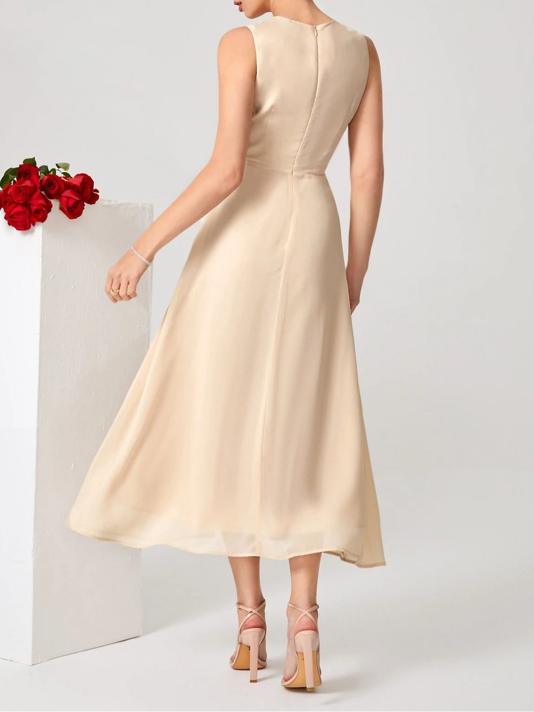 Rochie midi SHEIN, crem