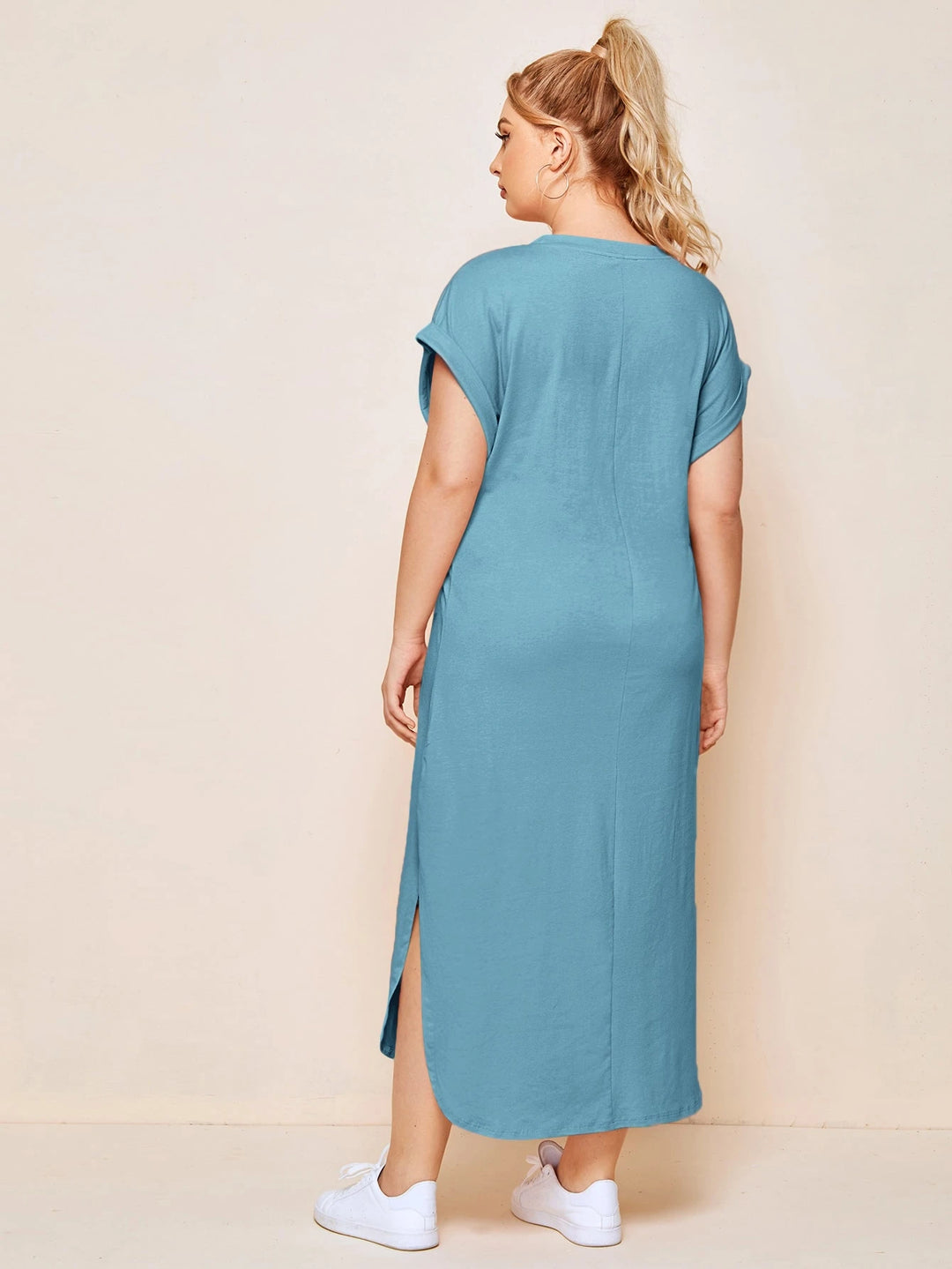 SHEIN midi ruha, kék