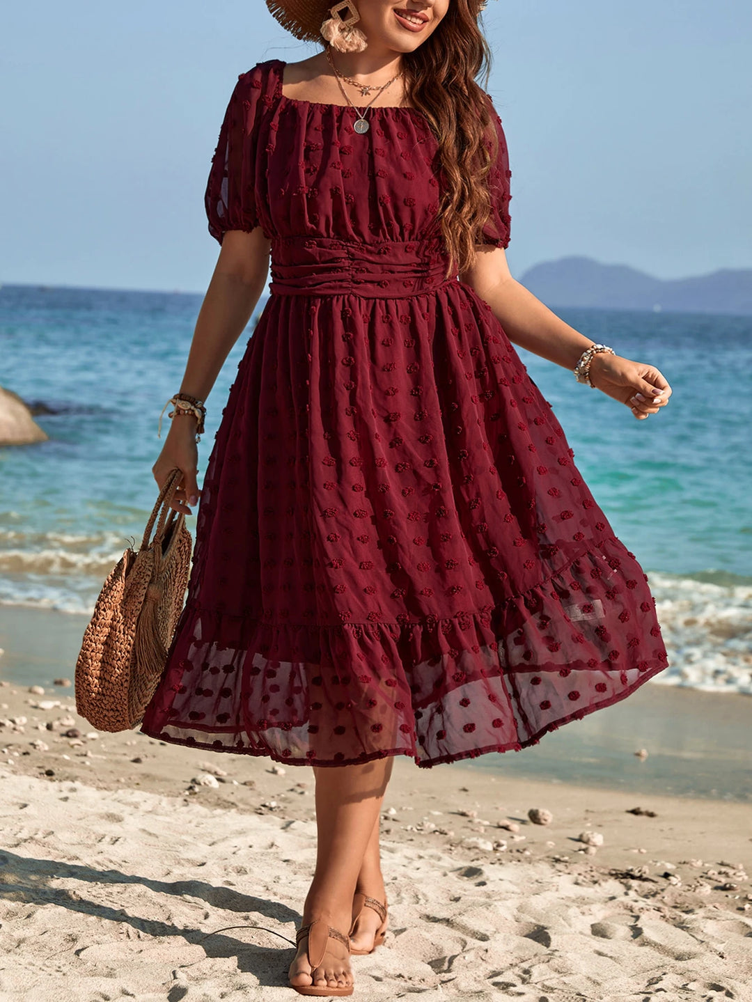 Rochie midi SHEIN, vișiniu
