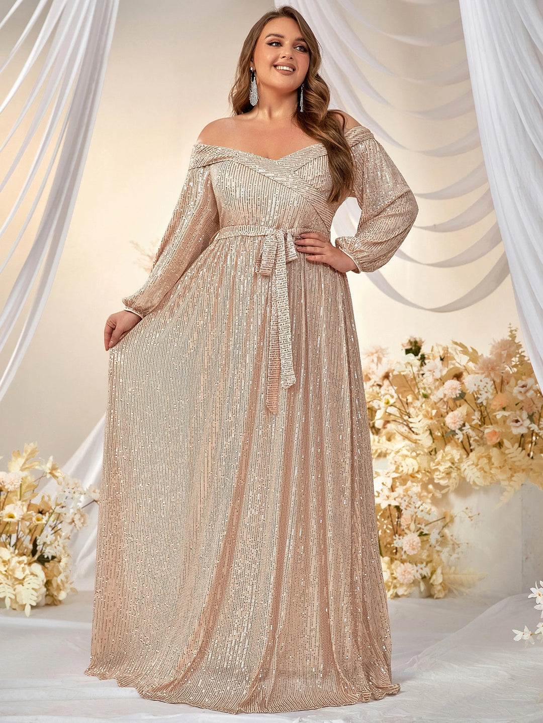 Rochie maxi SHEIN, auriu