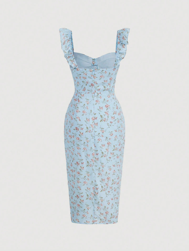 SHEIN kék midi ruha