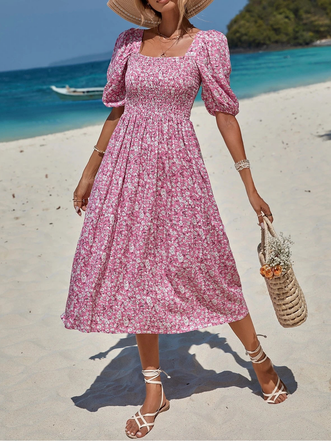 Rochie maxi Shein, roz