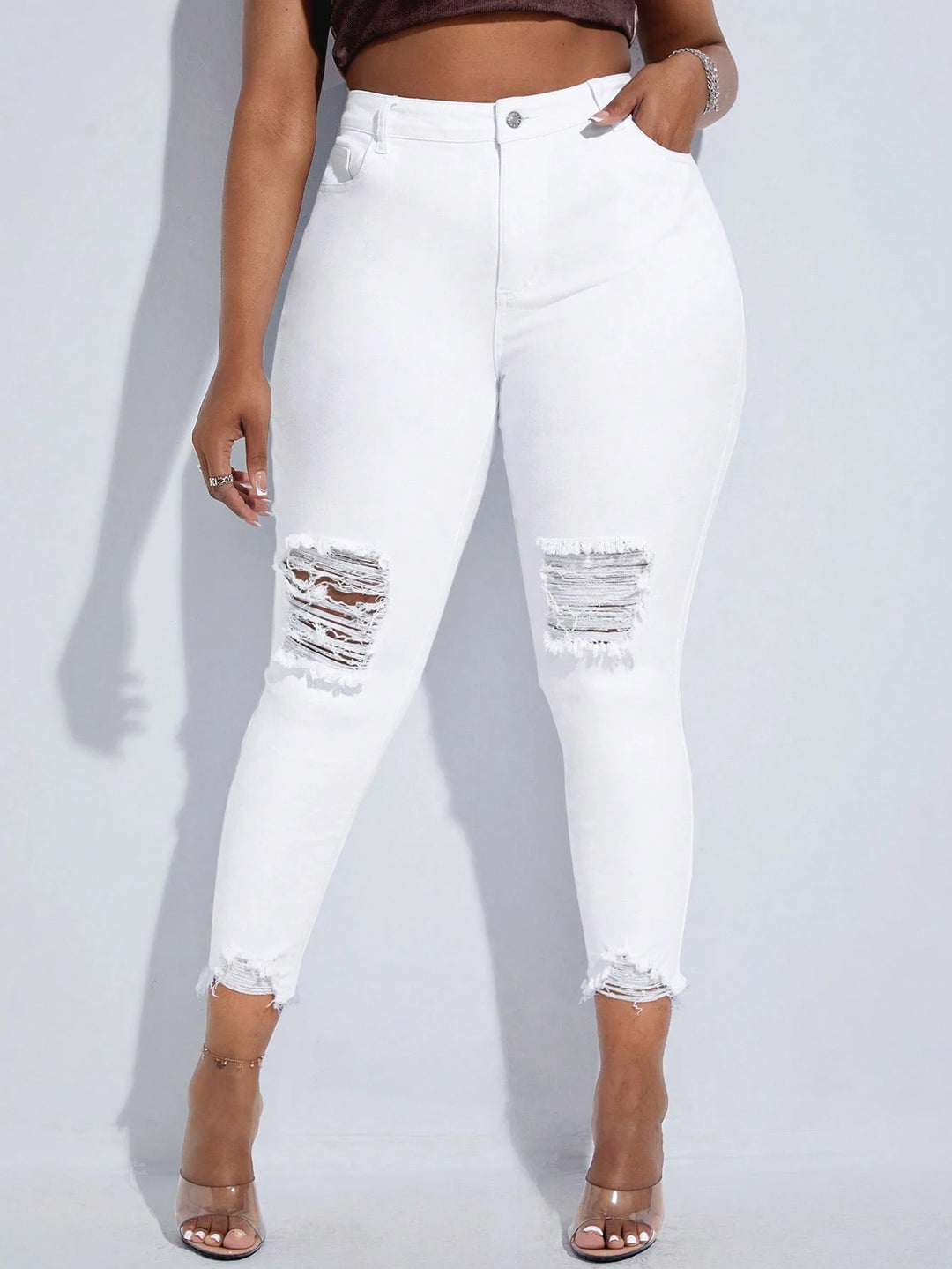 Jeans SHEIN, alb