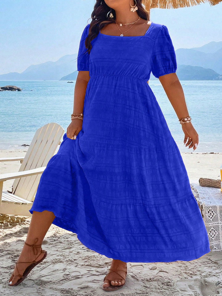 Shein Curve+ maxi ruha, kék