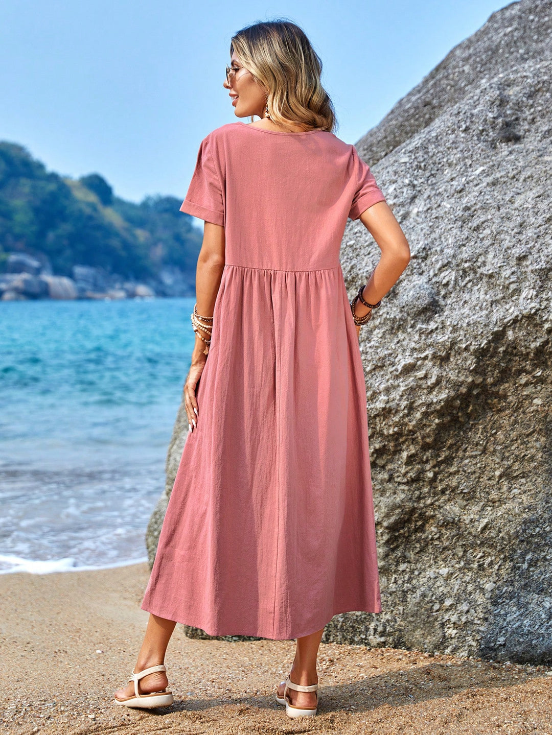Rochie midi SHEIN, roz