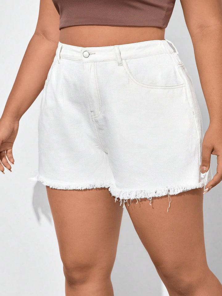 Pantaloni scurți SHEIN, alb
