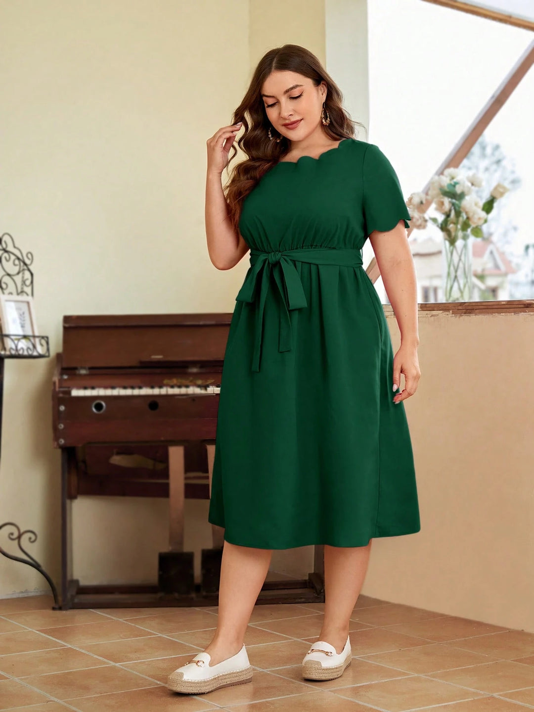 Rochie midi SHEIN, verde