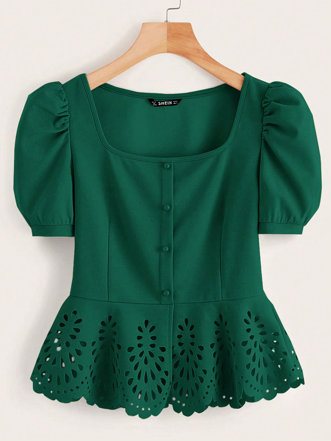 Bluza peplum SHEIN, verde