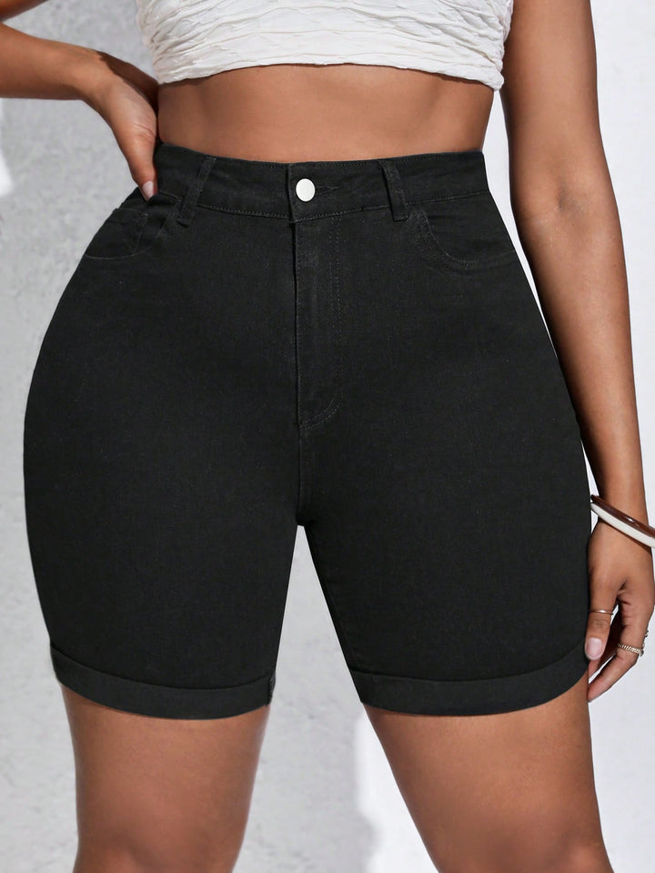 Pantaloni scurți SHEIN, negru