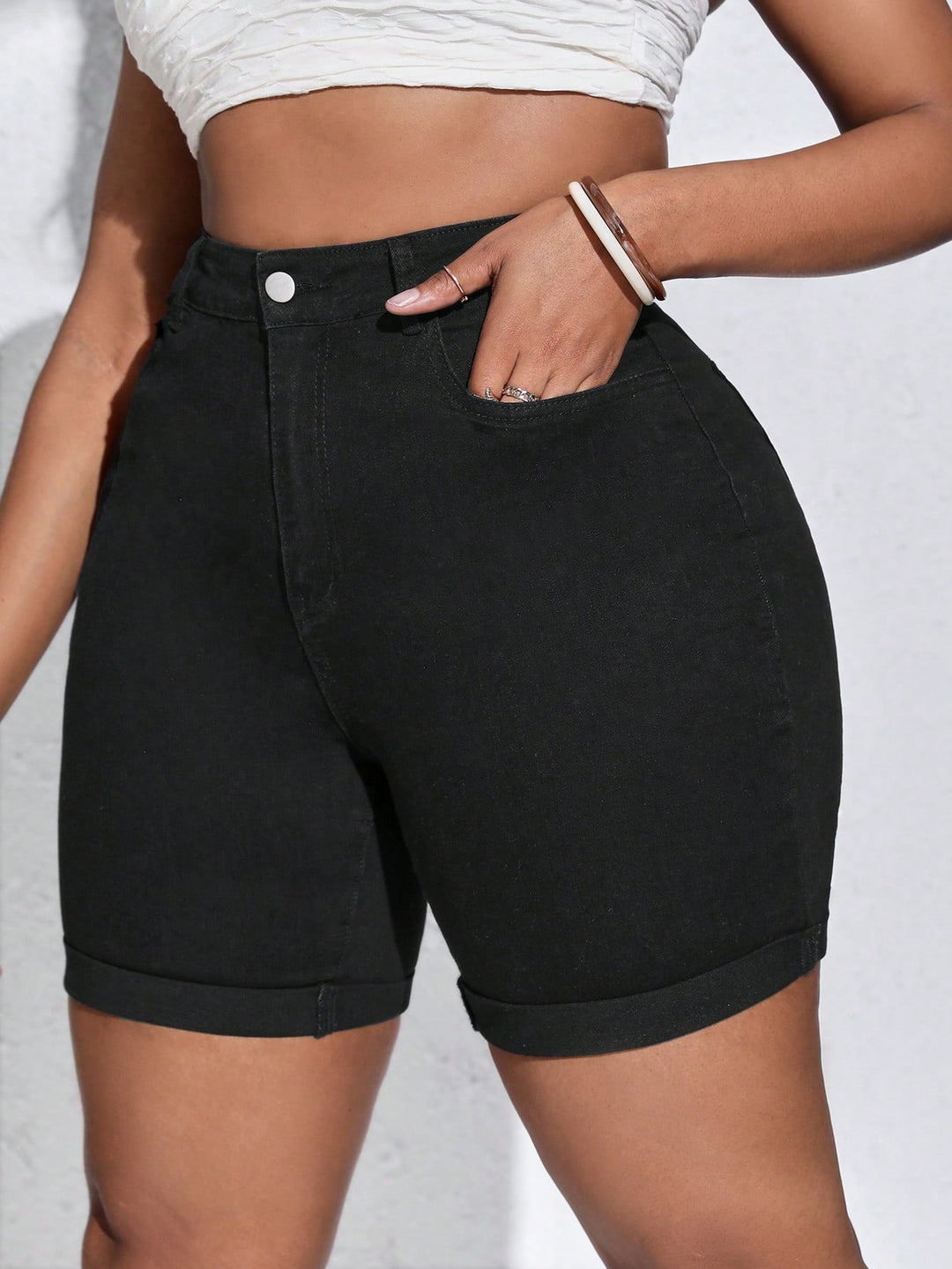 Pantaloni scurți SHEIN, negru