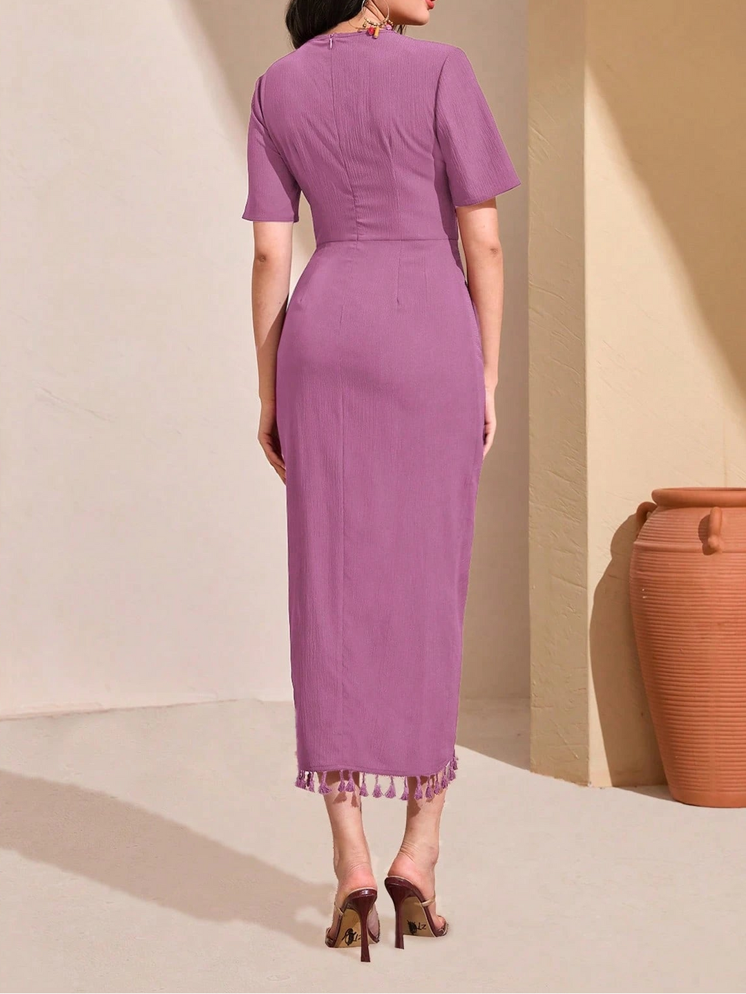 SHEIN lila midi ruha