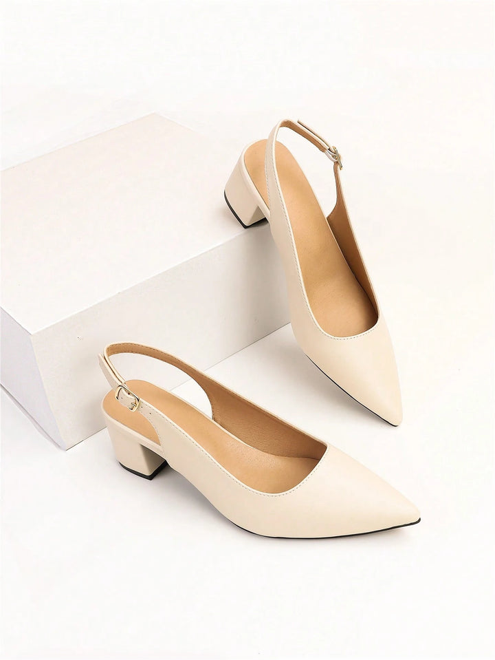 Pantofi cu toc SHEIN, crem