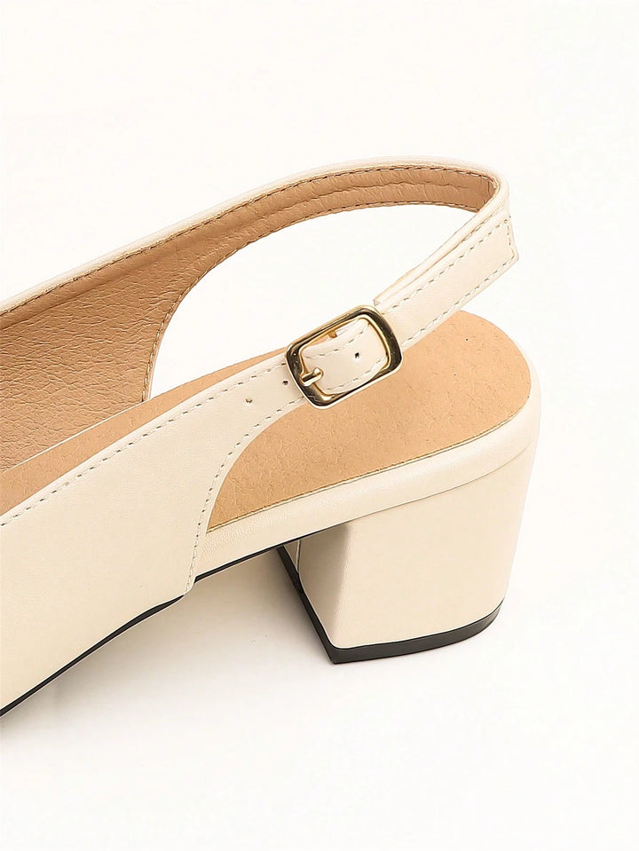 Pantofi cu toc SHEIN, crem