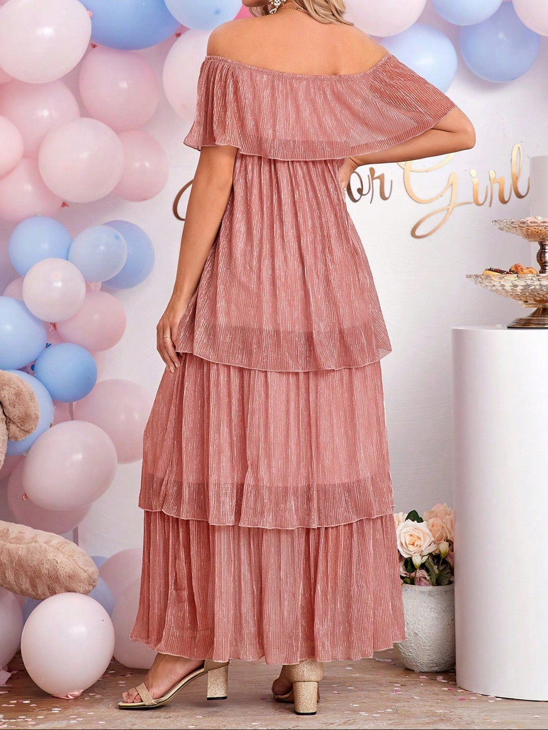 Rochie maxi SHEIN, roz