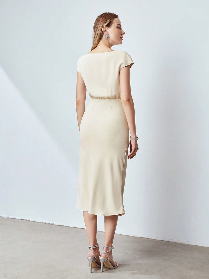 Rochie midi SHEIN, crem