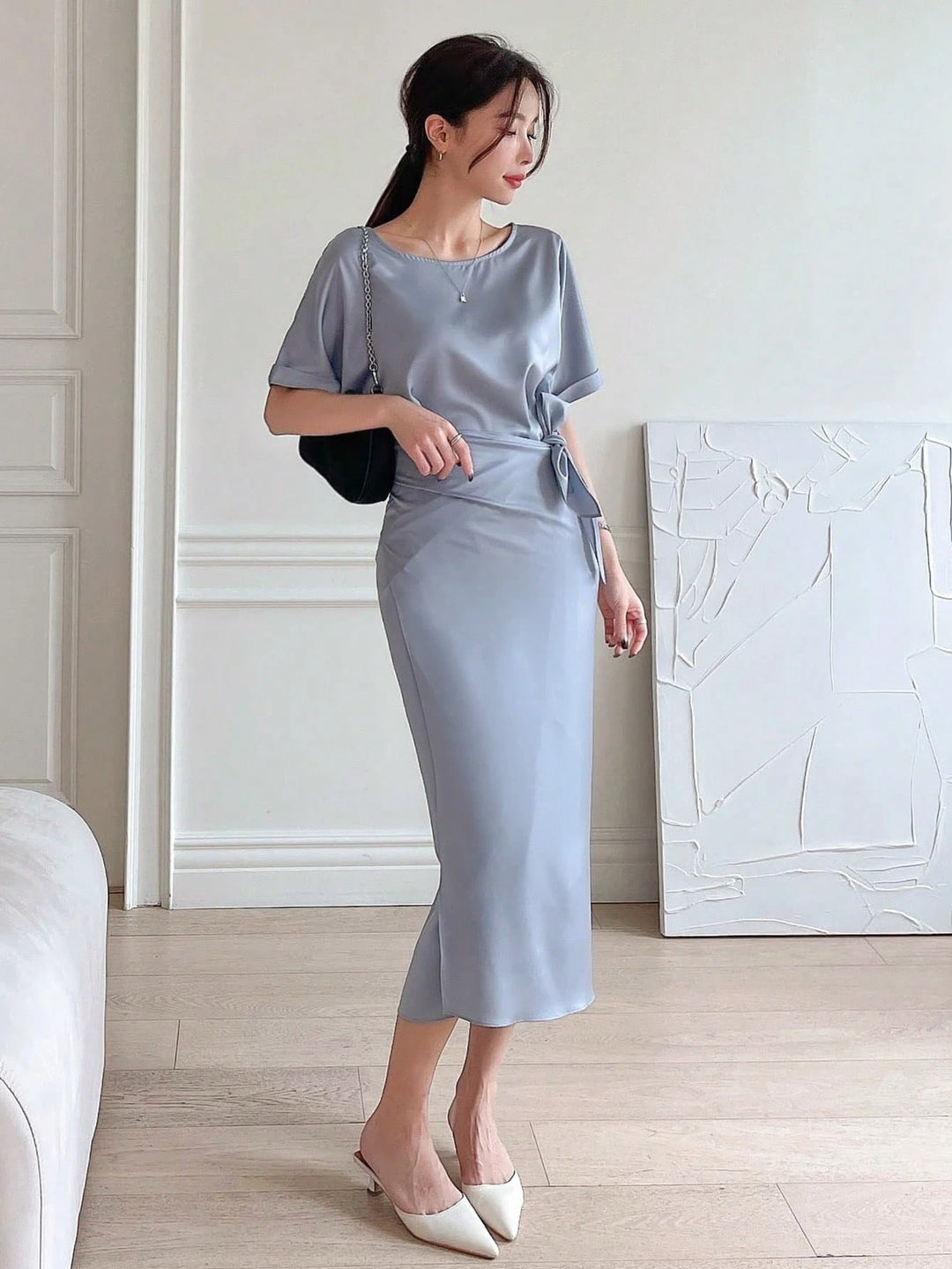 Rochie midi SHEIN, argintiu
