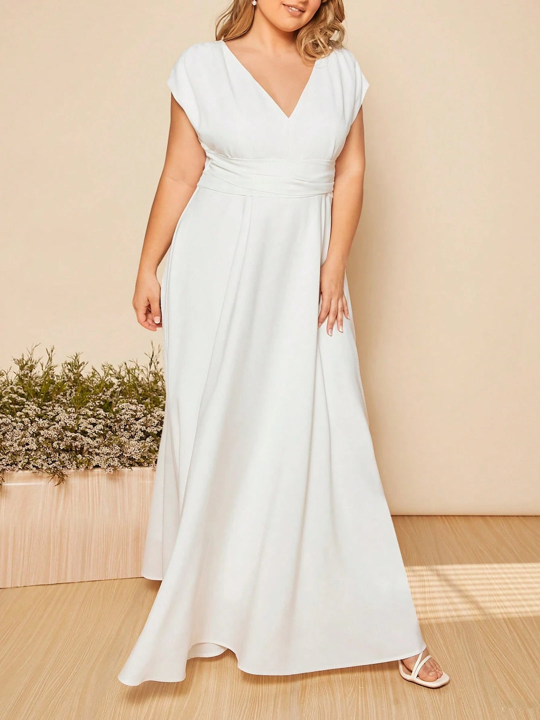 SHEIN maxi ruha, fehér