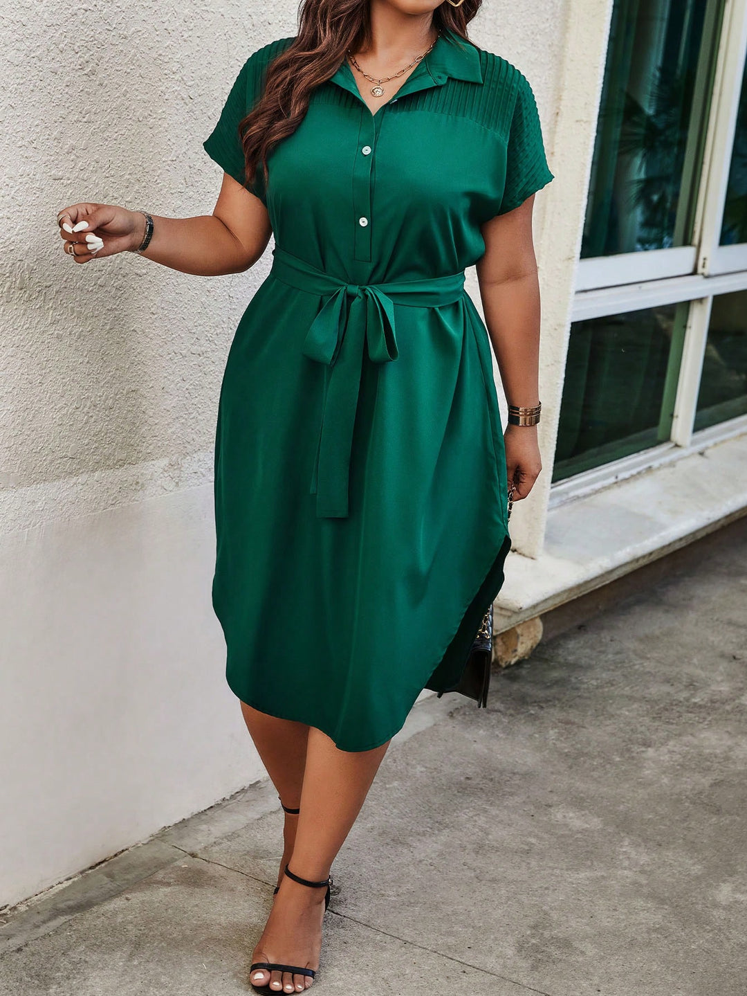 Rochie midi SHEIN, verde