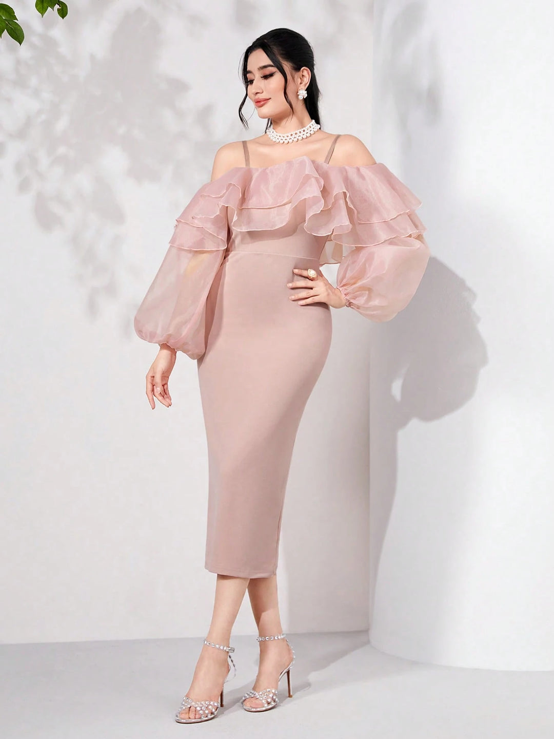 Rochie midi SHEIN, roz