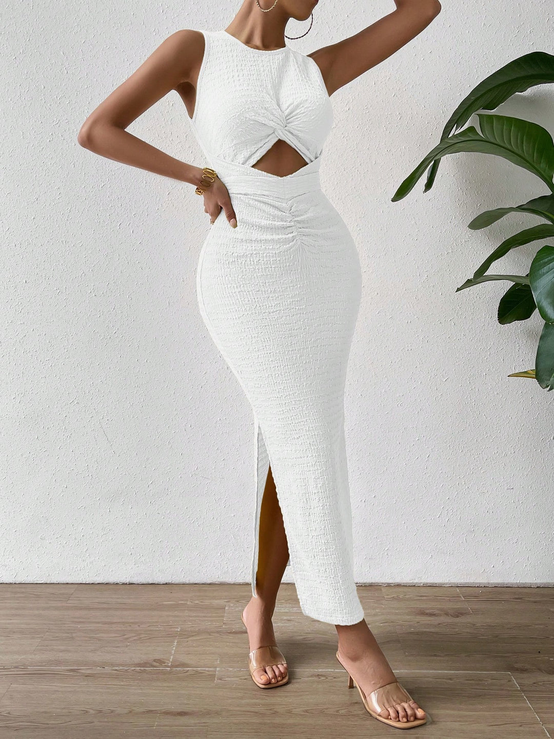 Rochie maxi SHEIN, alb