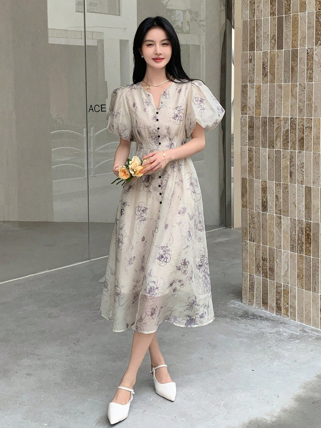 Rochie maxi SHEIN, bej