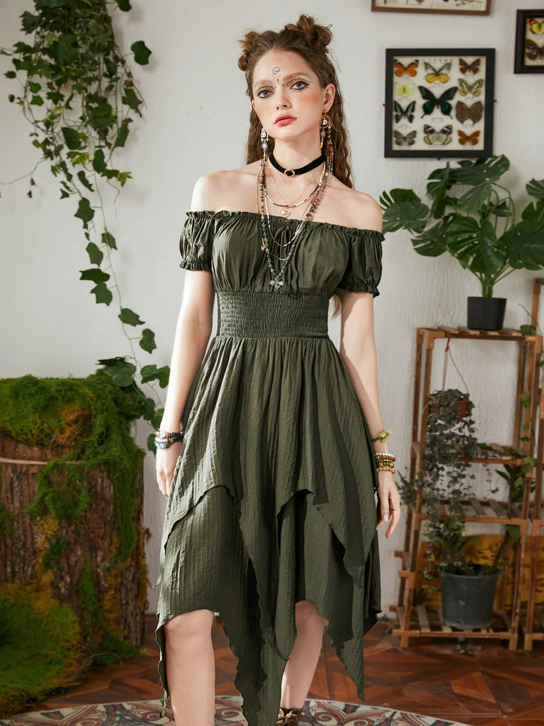 Rochie midi SHEIN, verde