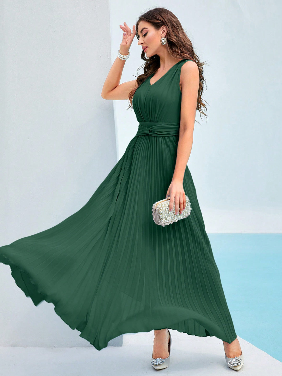 Rochie maxi SHEIN, verde
