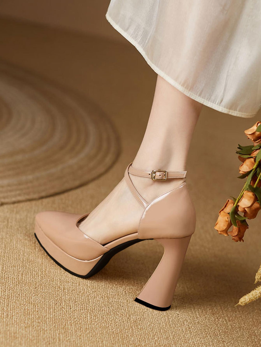 Pantofi cu toc SHEIN, portocaliu