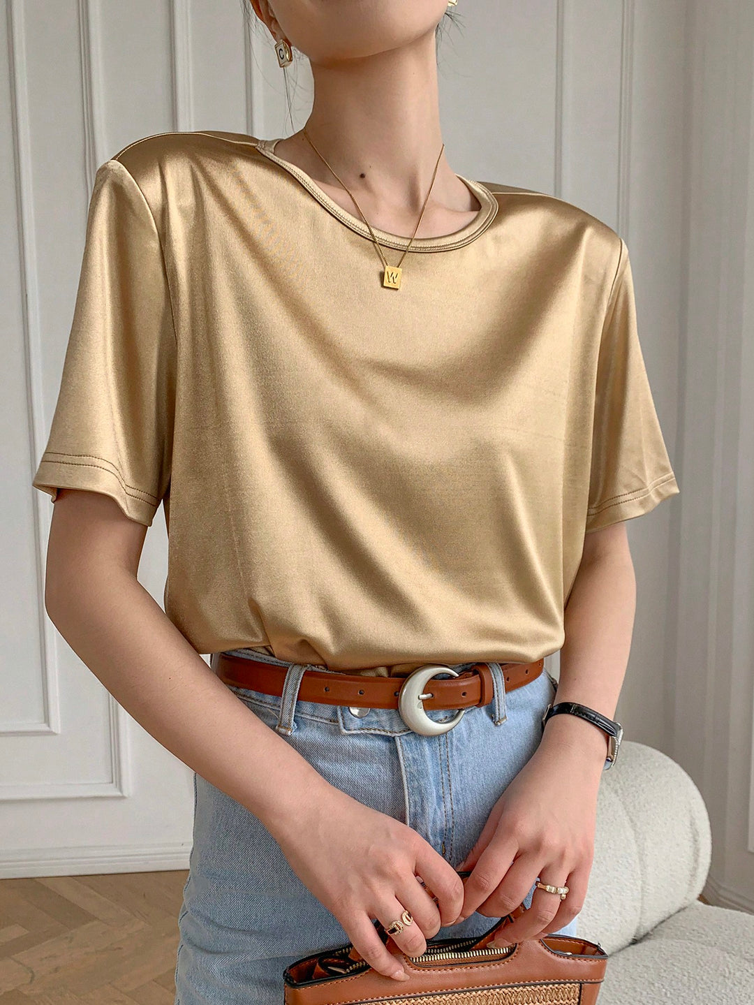 Tricou SHEIN, auriu